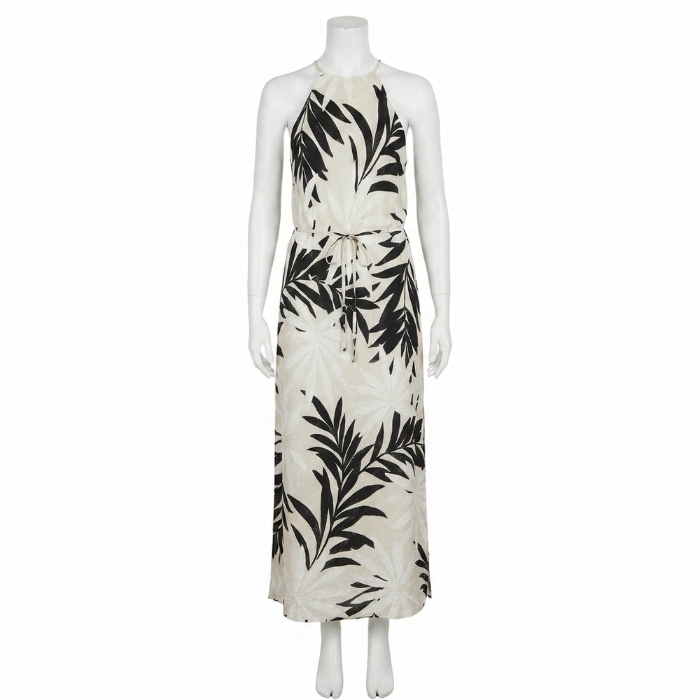 NEW BELLA DAHL maxi halter dress in maui palm print